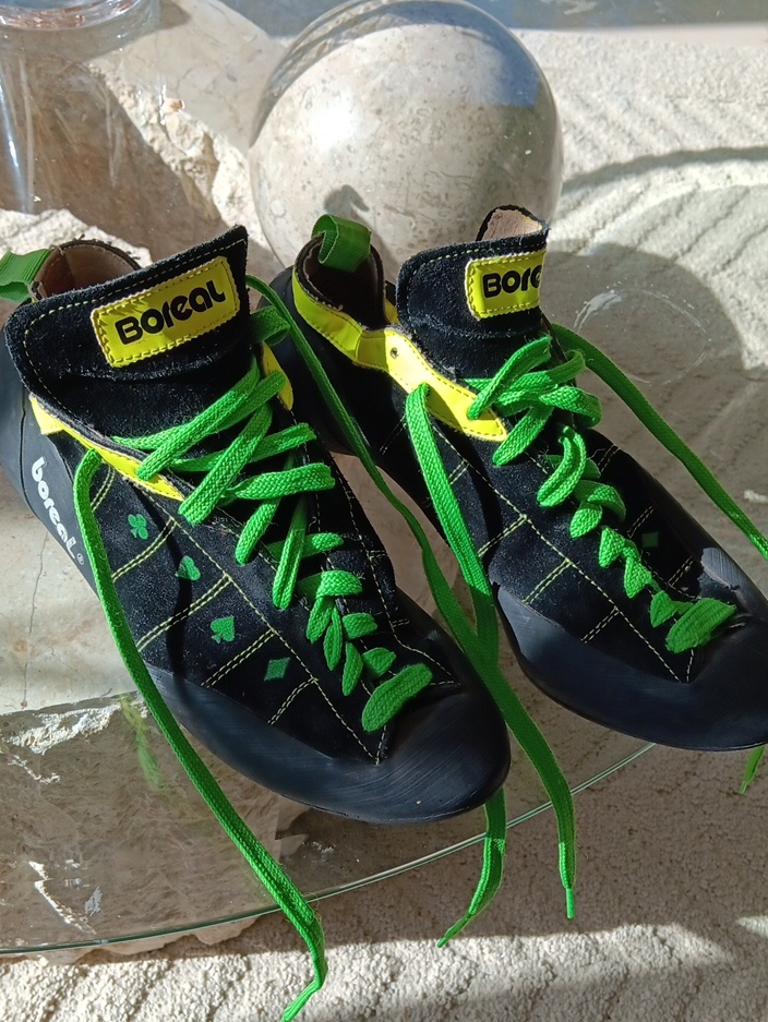 Vintage Boreal Ace Lucky Charm Rock Climbing Shoes Men's 12.5 Black Suede